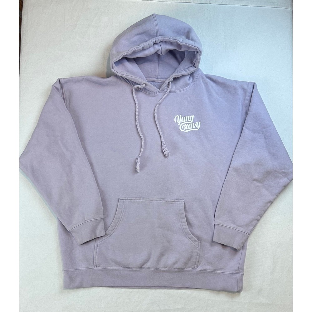 Streetwear Yung Gravy "Gasanova" Graphic Fleece lined Hoodie‎ Lavender XL Unisex